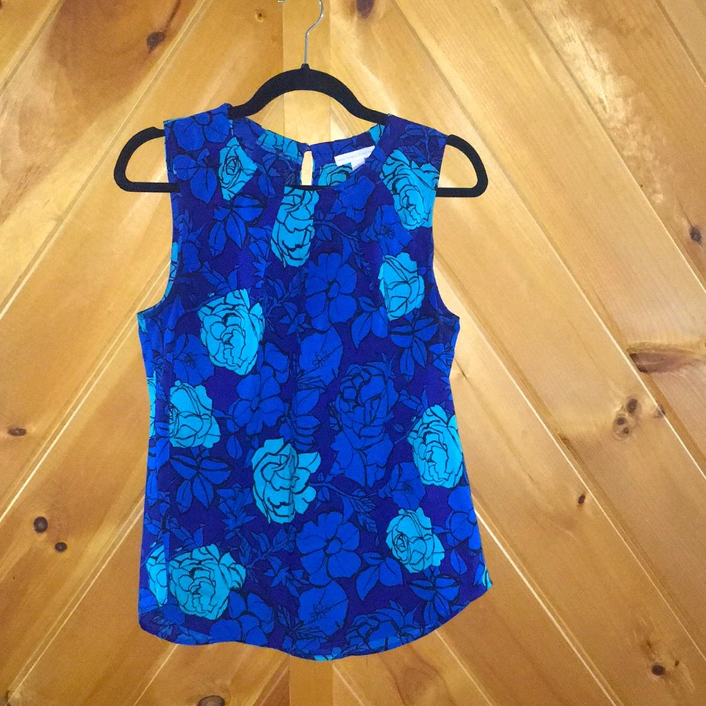 New York and Company Shades of blue floral Shirt